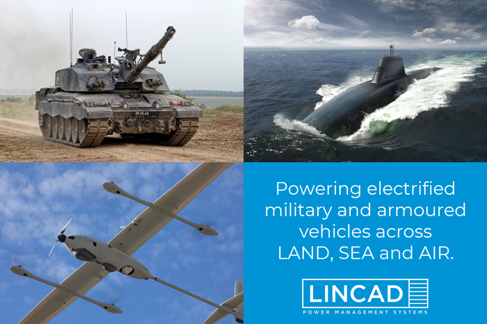Robust powering capabilities from Lincad ensure the future of electrification of military vehicles across land, sea and air