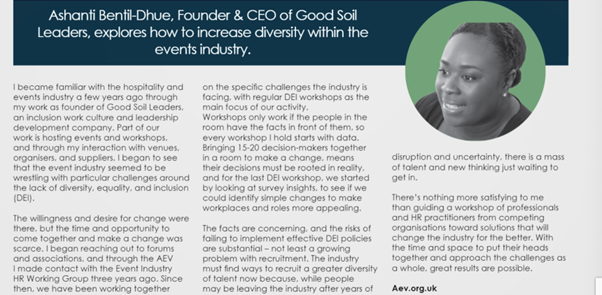 How to increase diversity within the events industry.