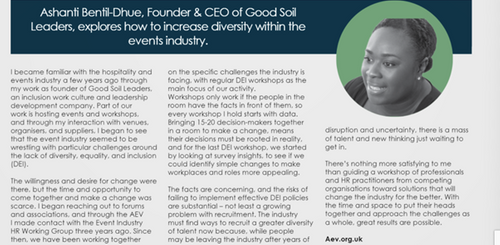 How to increase diversity within the events industry.