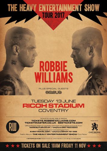 Robbie Williams to perform at the Ricoh Arena