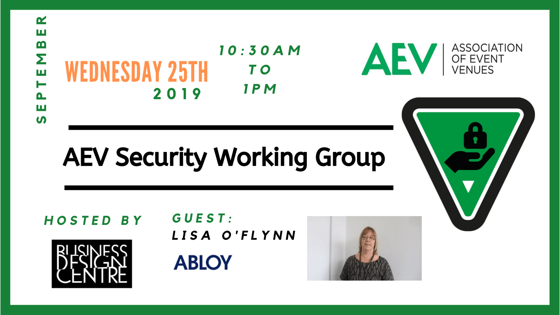 AEV Security Working Group to meet at BDC on 25th September