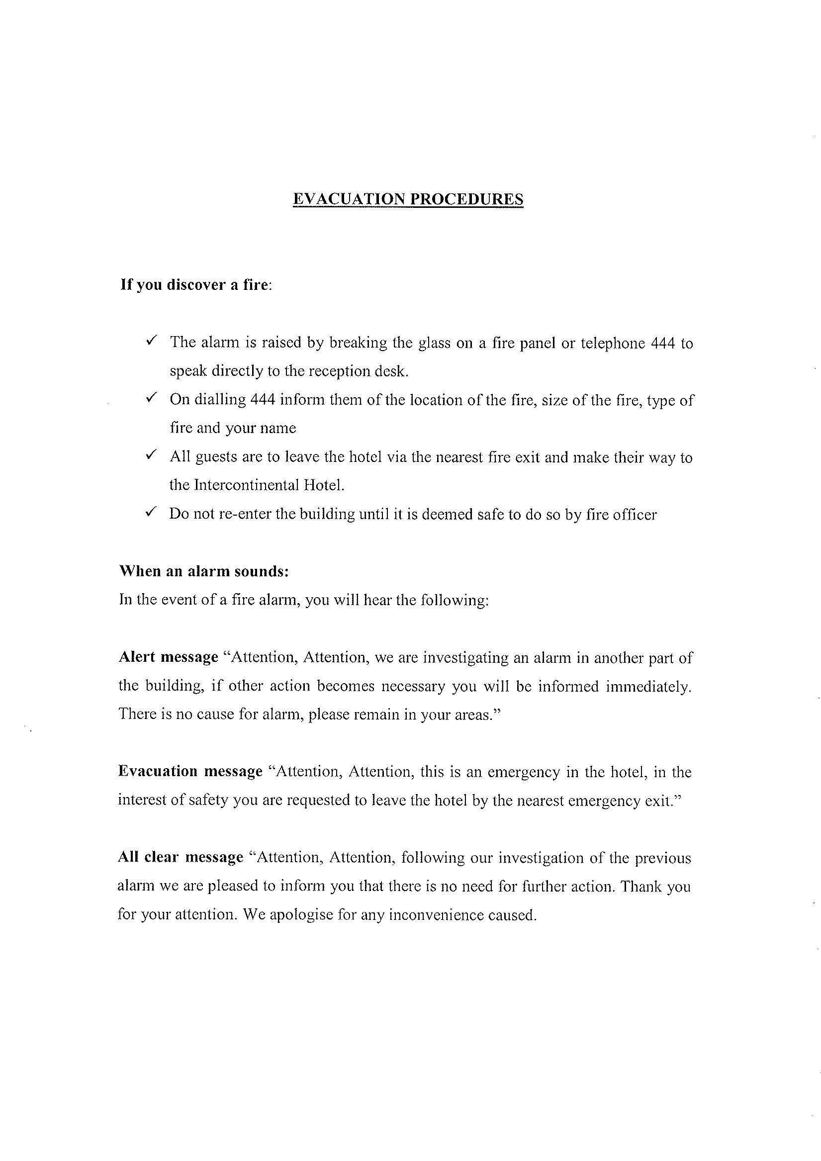 Evacuation Plan