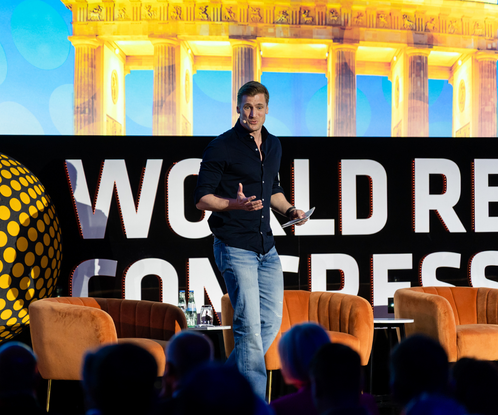Speaker on stage