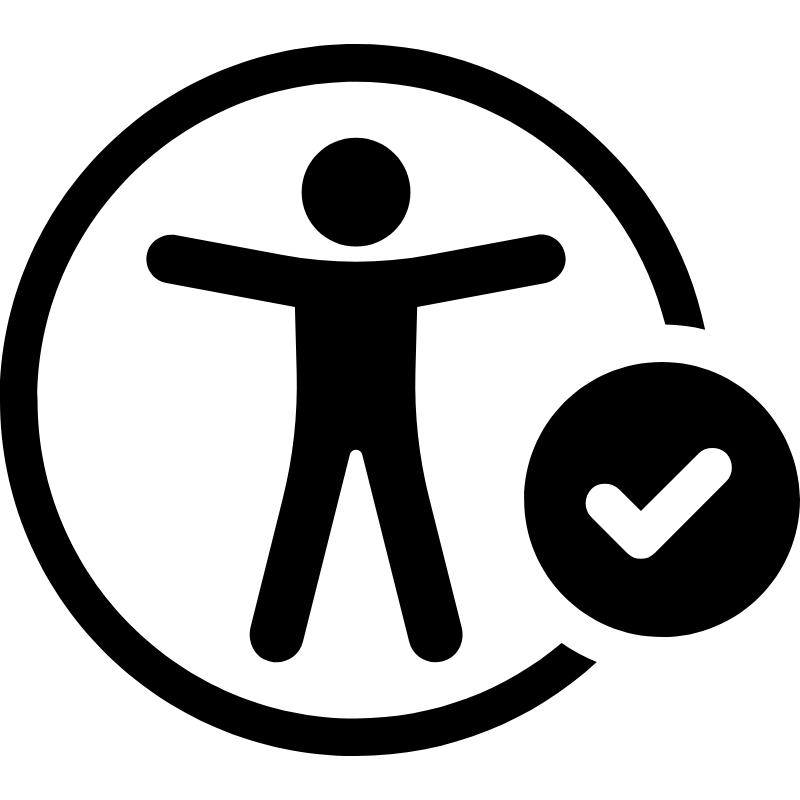 The accessibility icon with a checklist 
