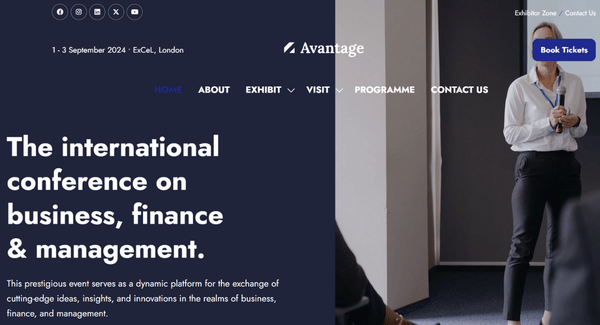 Avantage Website Demo Site from ASP Events