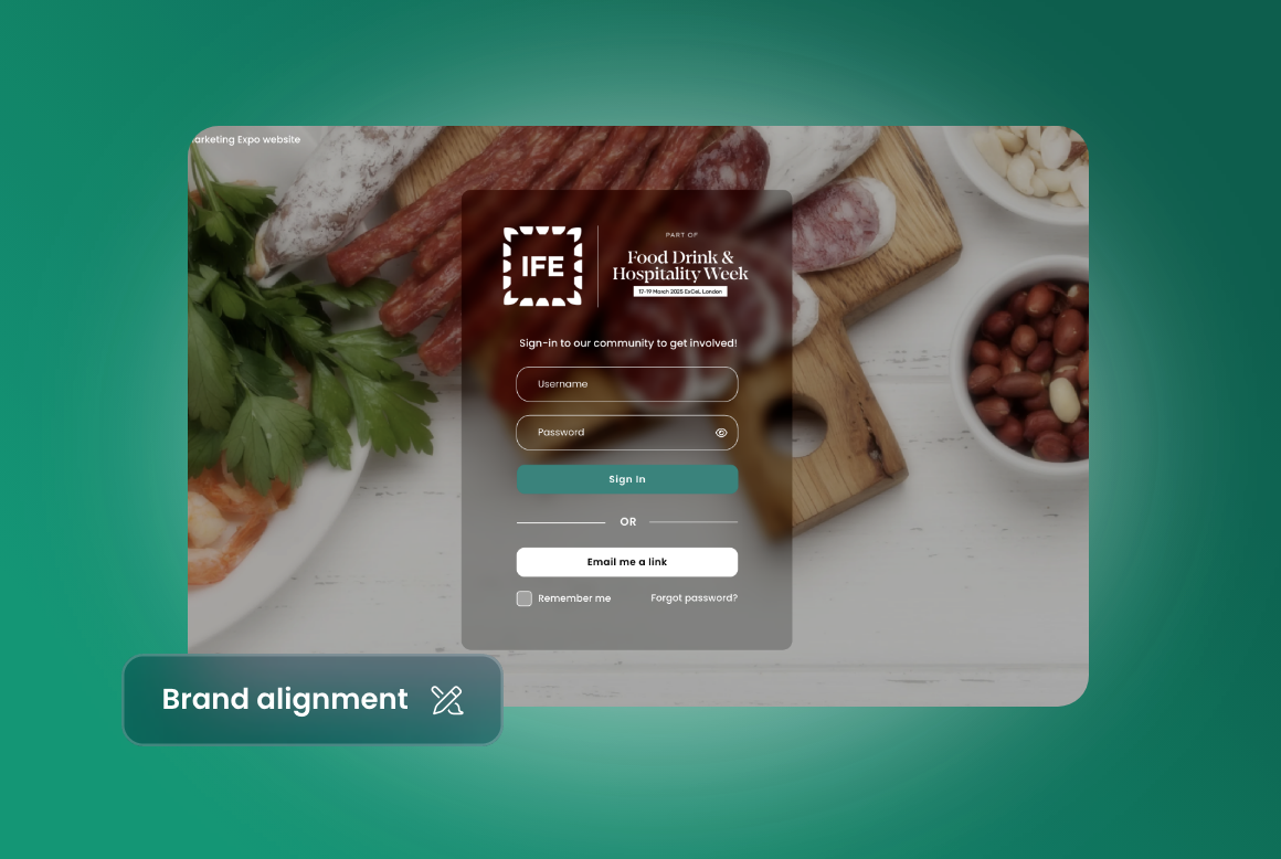 An image of the ASP ezone login page which can be branded with your event design 