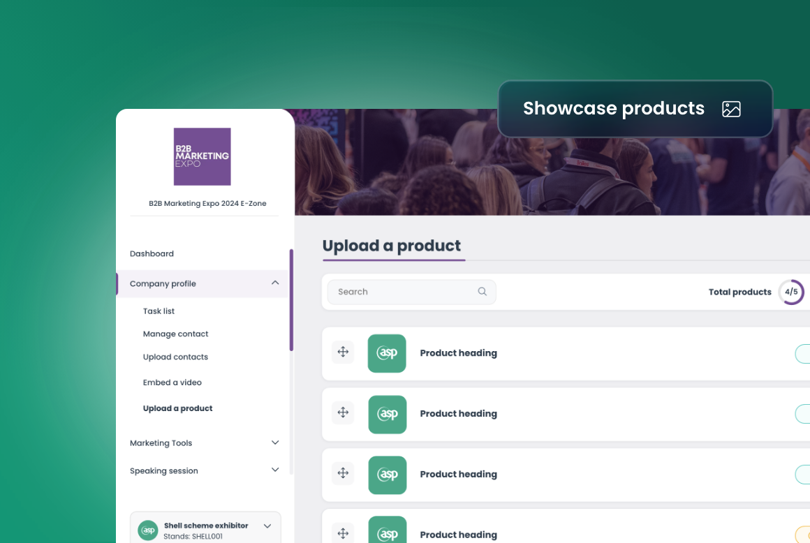 The benefits of ezones for organisers with a picture of the ASP ezone product upload areas