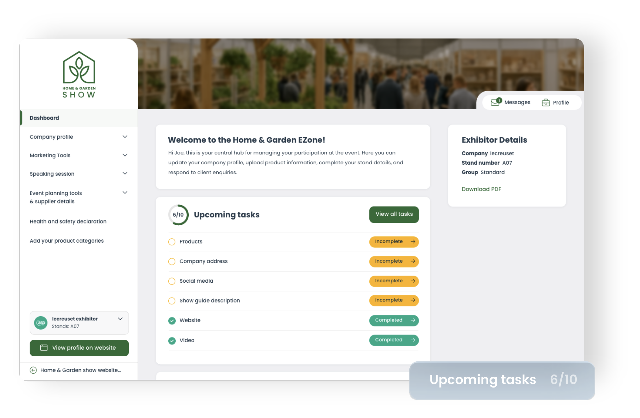 The ASP exhibitor zone an abstract image