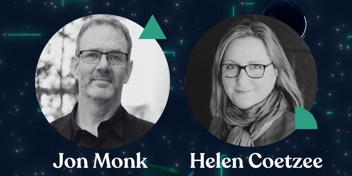 A picture of Jon Monk from ASP and Helen Coetzee from MPG who will be speaking on the February 2026 webinar on PPC and Paid Media for Event Marketing Teams