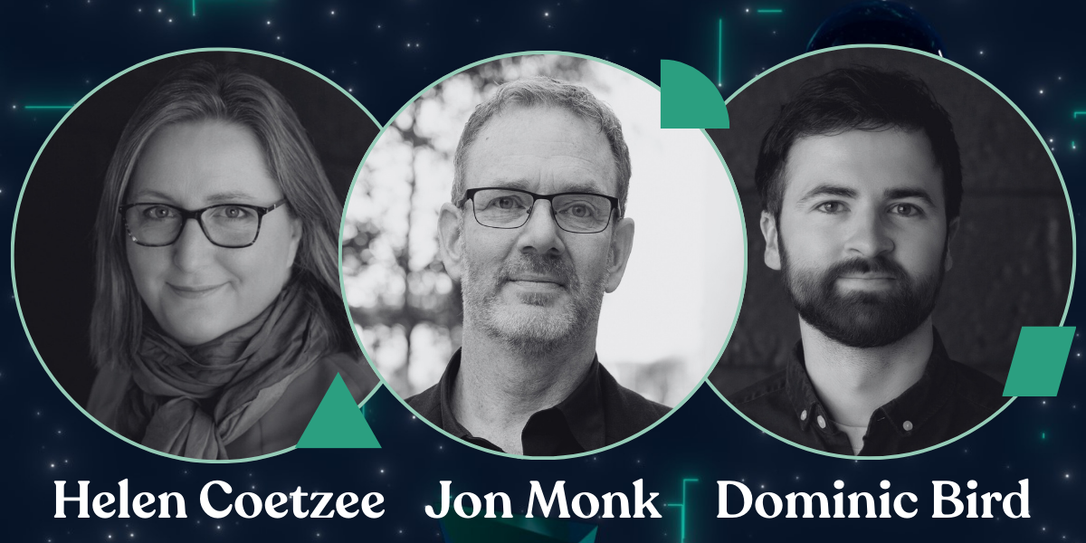 A picture of Jon Monk from ASP with Helen Coetzee & Dominic Bird from MPG who will be speaking on the February 2026 webinar on PPC and Paid Media for Event Marketing Teams