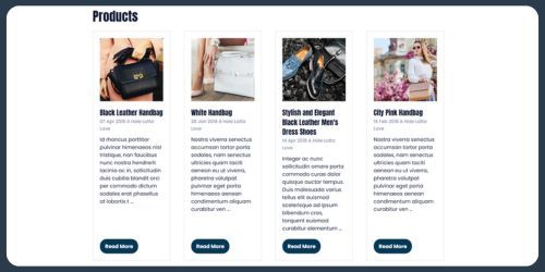 A screenshot example of an ASP event website ezone product library