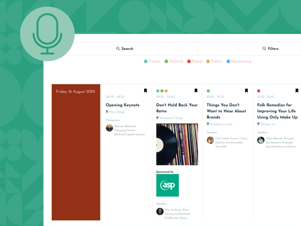 A screenshot of the ASP speaker and seminar programme module