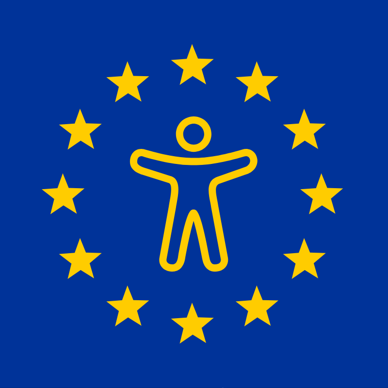 The european stars with an accessibility icon within the circle