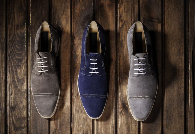 Blue, Brown and Gray Suede Shoes