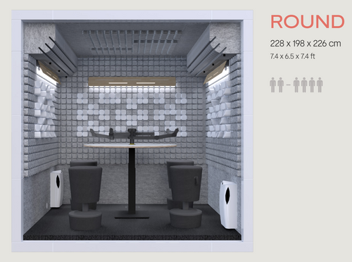 Studiobricks NEW Podcast booths: the Podcast DUO and the Podcast ROUND