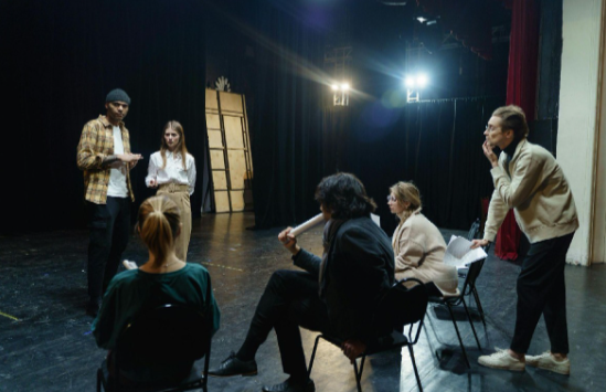 Actors rehearsing