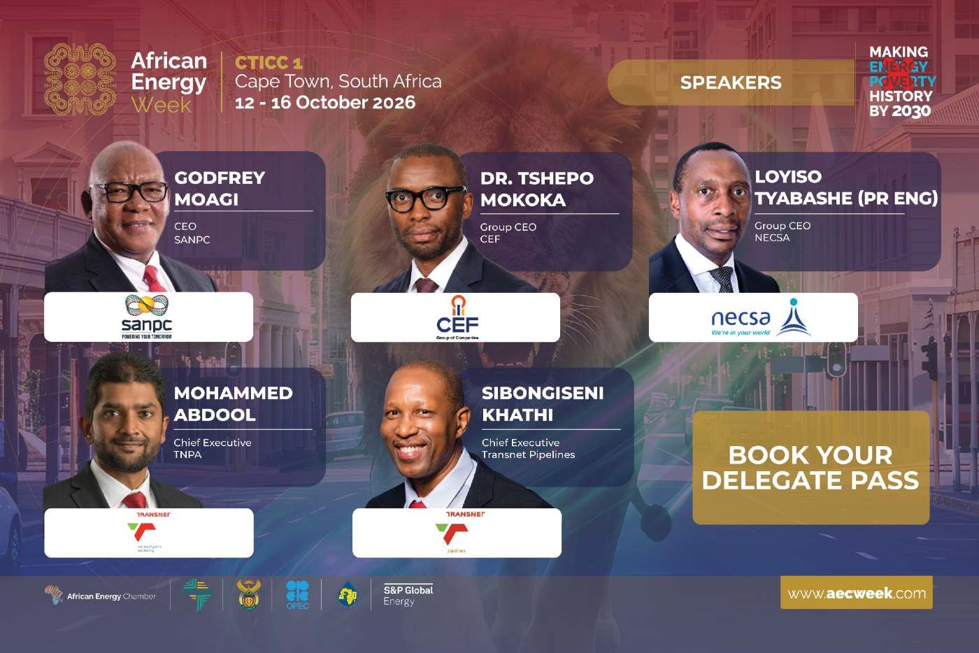 South Africa’s State Energy Leaders to Drive Investment and Infrastructure Agenda at AEW 2026