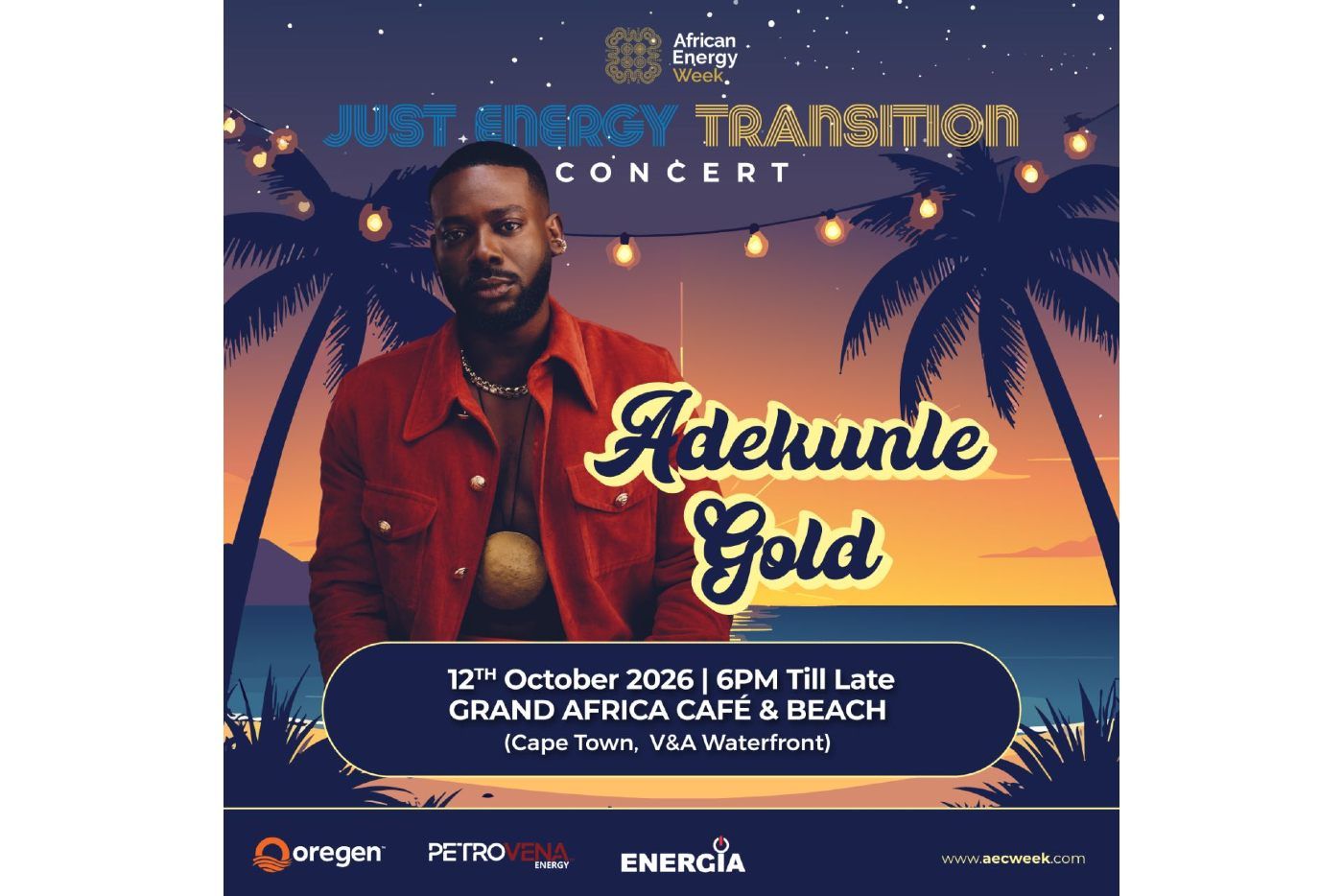 Adekunle Gold to Headline AEW 2026 Just Energy Transition Concert in Cape Town