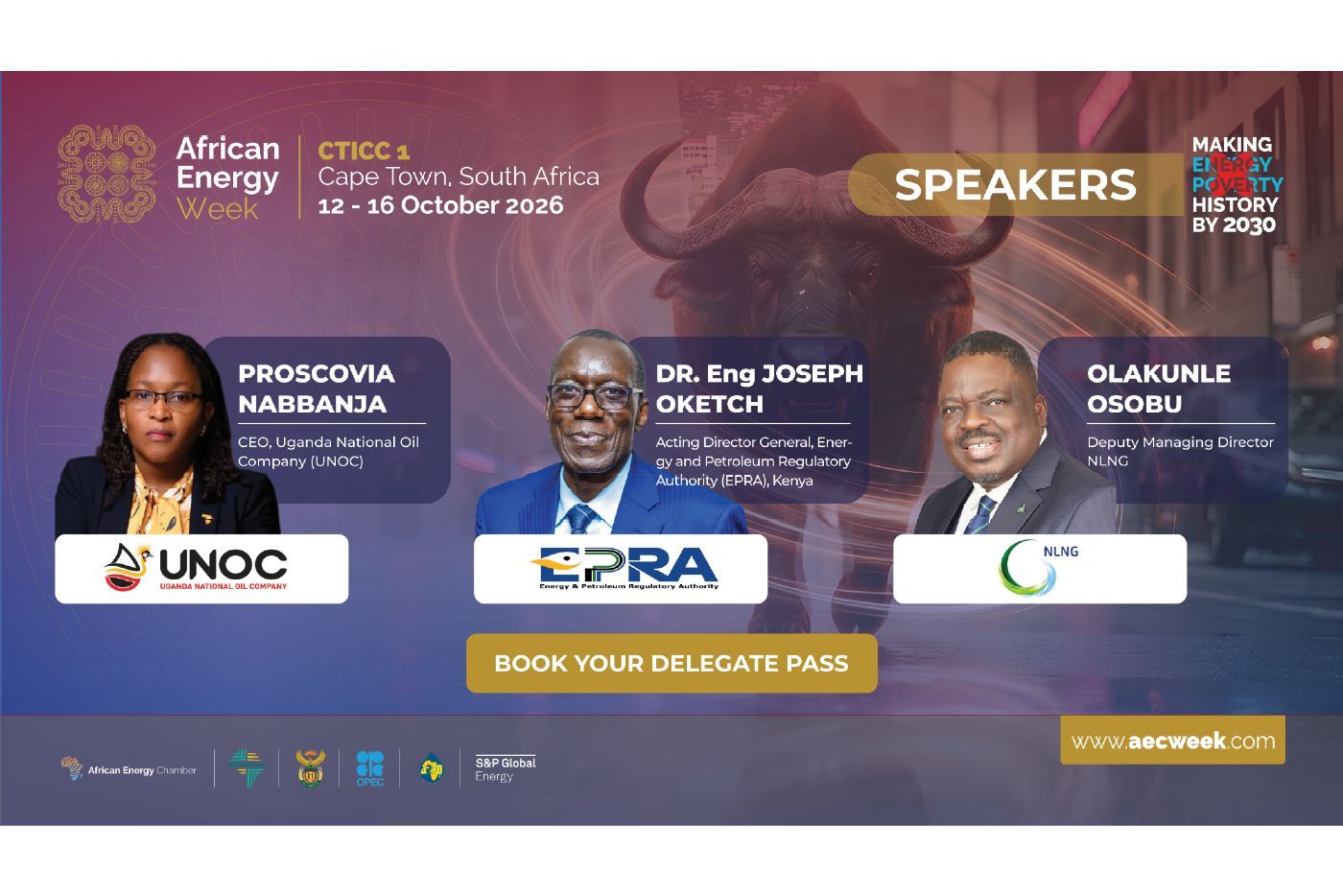 Les dirigeants de l'UNOC, de l'EPRA et de Nigeria LNG se joignent à l'African Energy Week 2026 alors que les institutions énergétiques africaines ouvrent la voie à une nouvelle ère de croissance