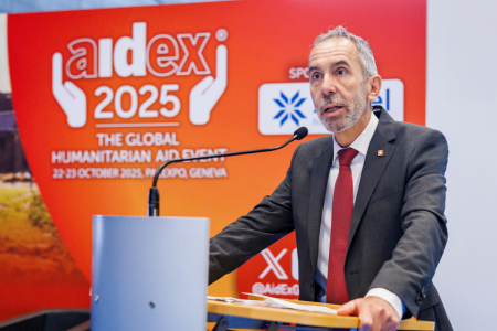 Dominik Stillhart giving keynote