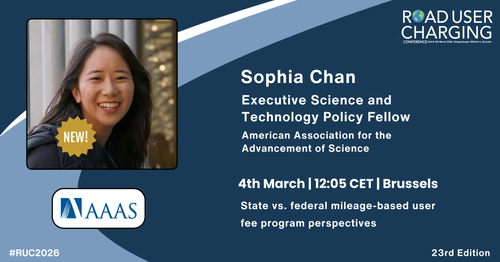 Road User Charging Conference 2026: Meet the speaker – Sophia Chan, American Association for the Advancement of Science&nbsp;