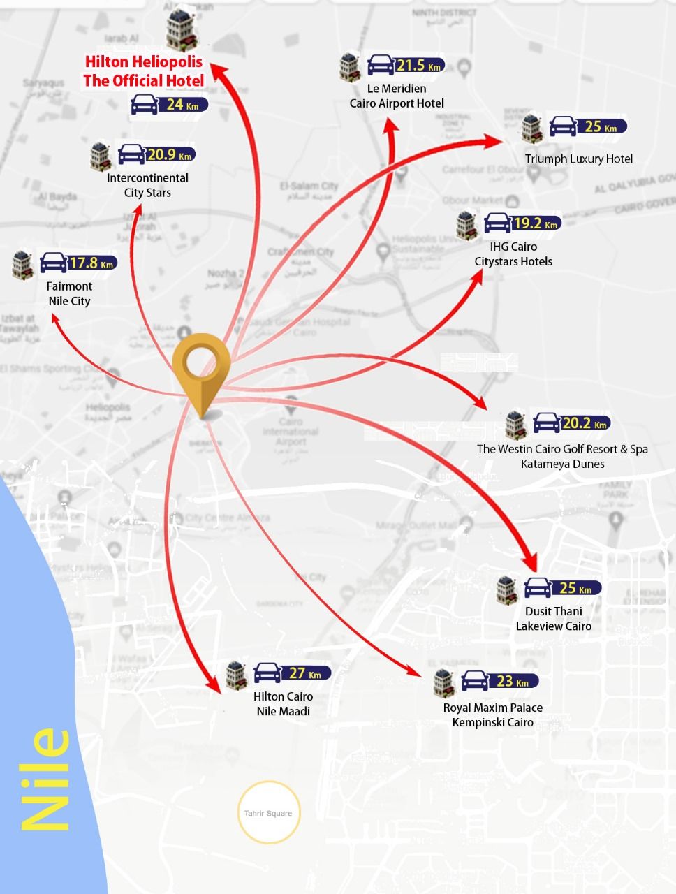 EDEX Hotels Map