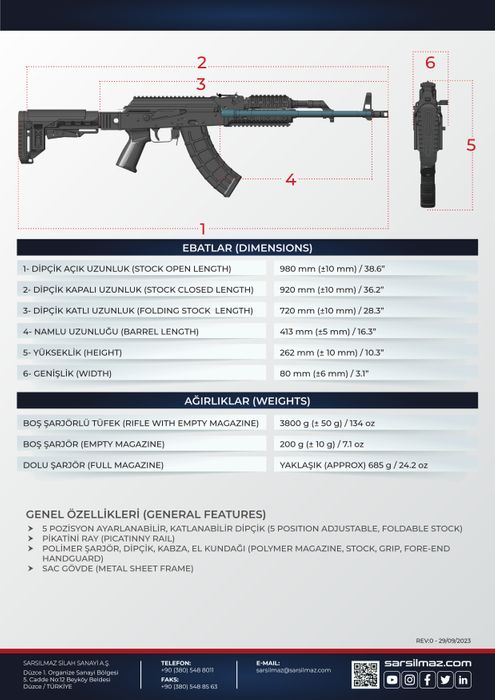 SAR 15T 7.62x39mm Assault Rifle - EDEX 2023