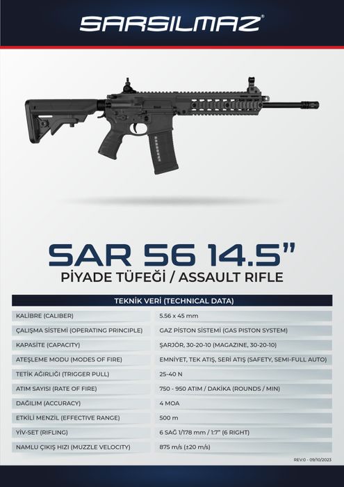 SAR 56 14.5'' 5.56x45mm Assault Rifle - EDEX 2025