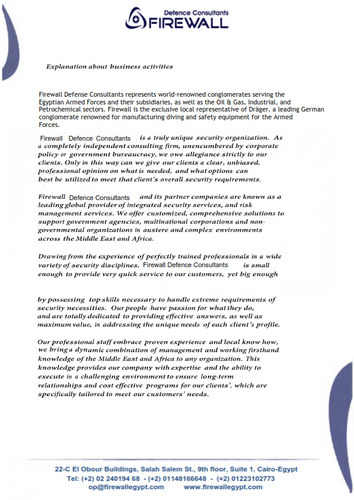 Firewall Defence Consultants the exclusive representative of Drager