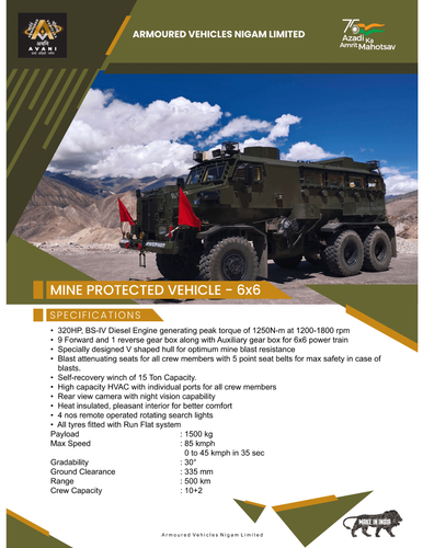 Mine Protected Vehicle 6X6
