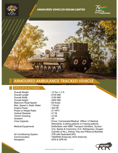 ARMOURED AMBULANCE TRACKED VEHICLE
