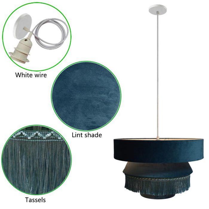 Velvet lamp shade pendant lamp for home decoration - New ...