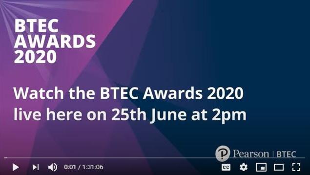 Pearson unveils 2020 BTEC award winners in its first ever online awards ceremony