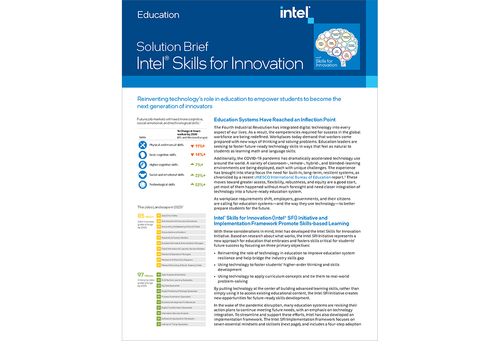 Intel Skills for Innovation Solution Brief