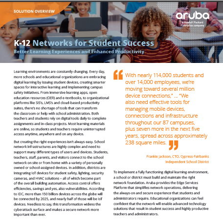 Networks for Student Success - Better Learning Experiences and Enhanced Productivity