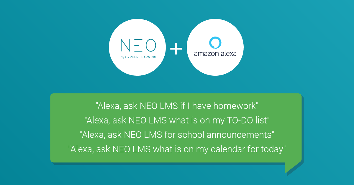 NEO LMS now integrates with Amazon Alexa