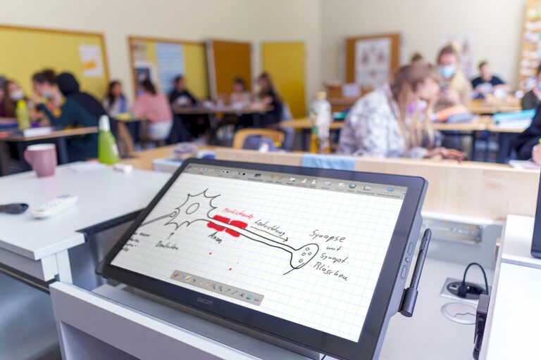 Classroom learning with Wacom pen tablets