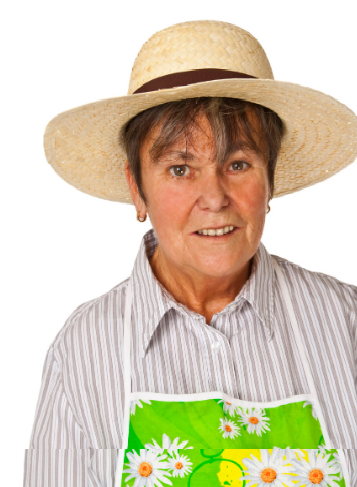 middle age white woman in apron