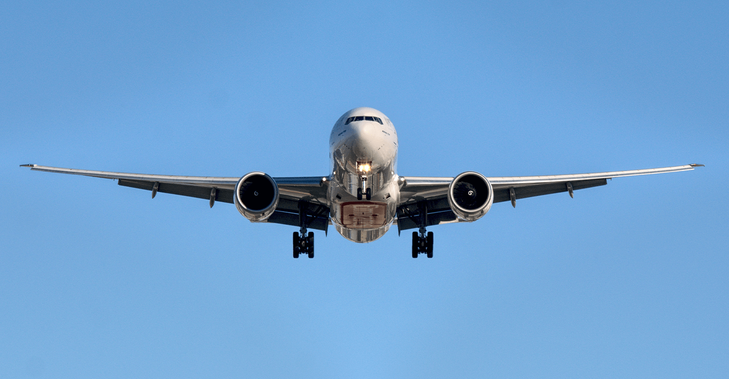 Plane landing at Birmingham Airport