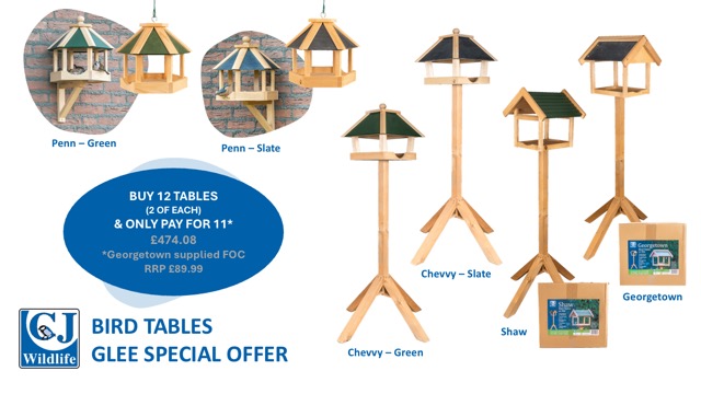 CJ Wildlife New Bird Table Collection