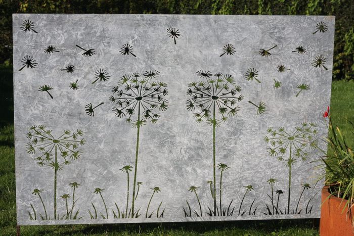 Grey galvanized steel panel