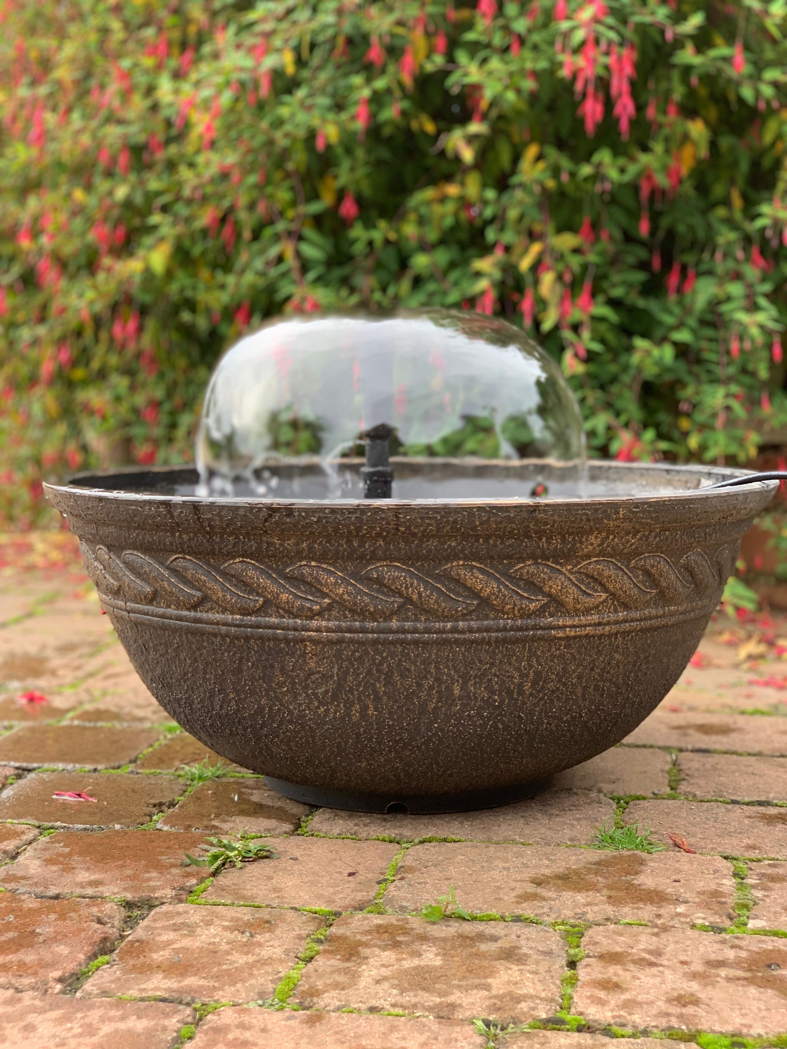 EC lotus bowl fountain made in half stone powder and half recycled PP