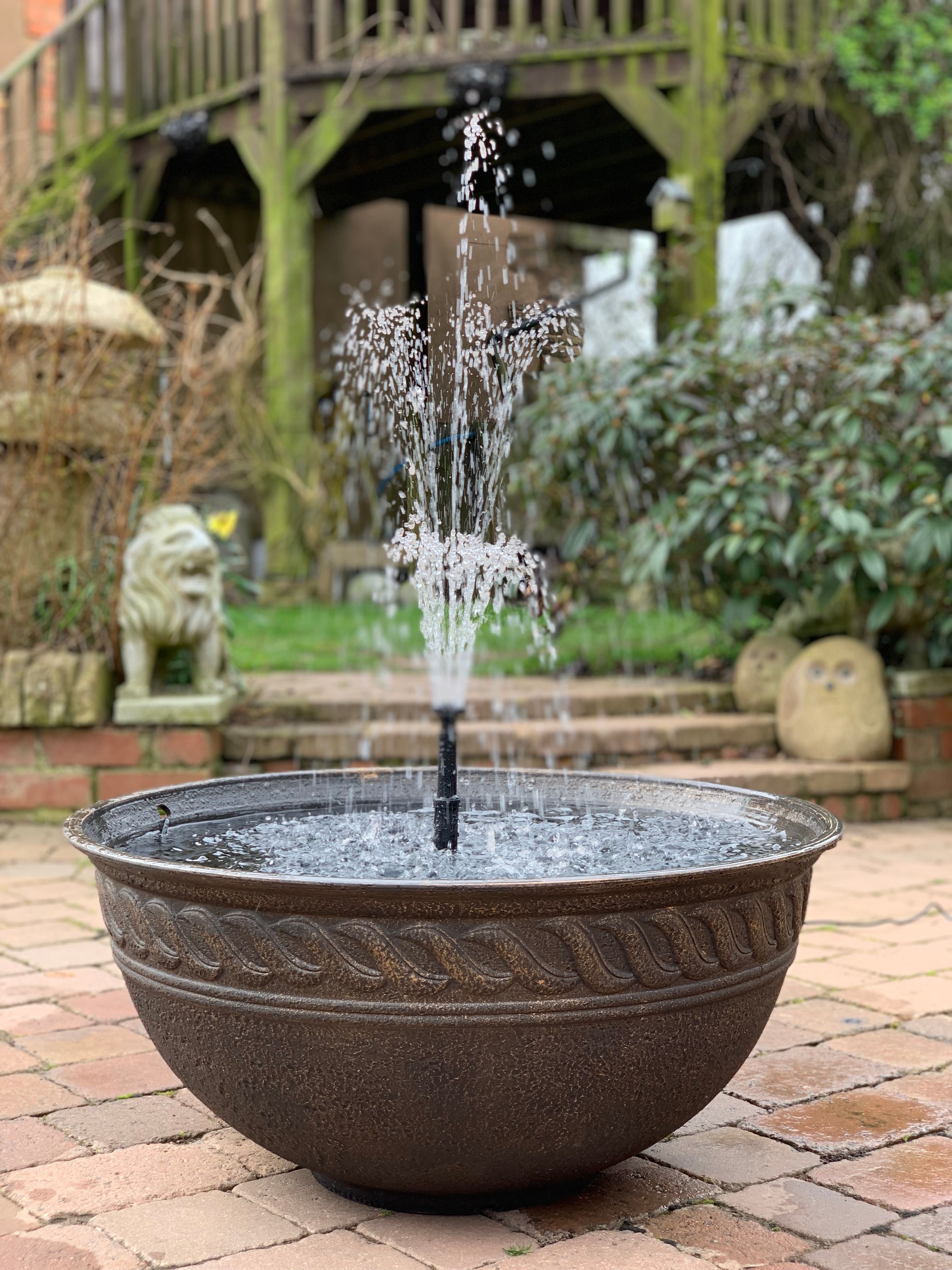 EC lotus bowl fountain made in half stone powder and half recycled PP