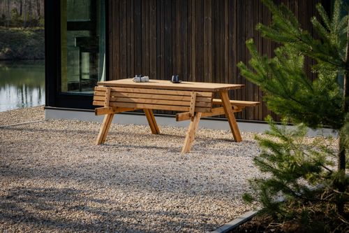 A-frame Wooden Picnic Table and Bench Set