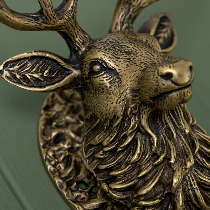 Stag Door Knocker - Heritage Finish
