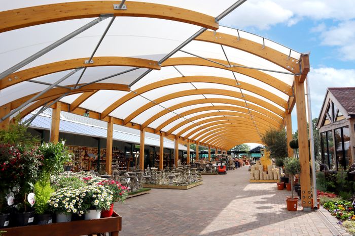 Timber canopies - Old Barn Garden Centre feature