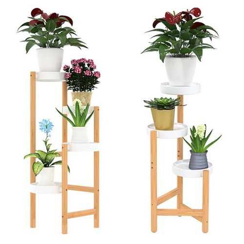 Natural Bamboo Planter Plant Stand Pots