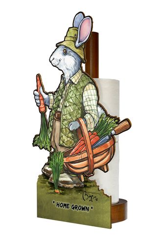 Home Grown (Bryn Parry ) - Printed Wood Toilet Roll / Kitchen Roll Holder