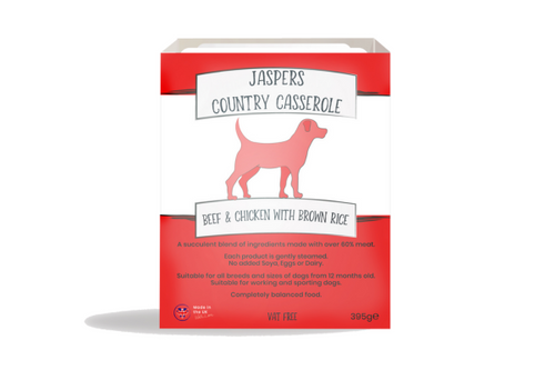 JASPERS COUNTRY CASSEROLE BEEF & CHICKEN WITH BROWN RICE 395g