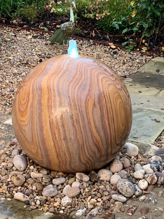 Rainbow Sandstone Sphere Water Feature